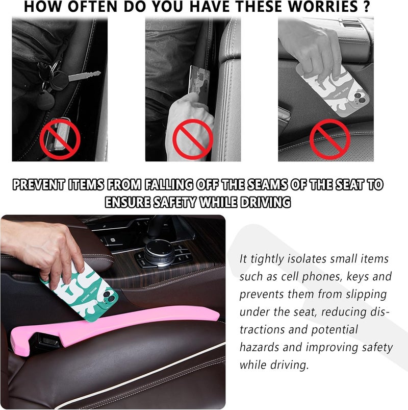 Junecarp Car Seat Gap Filler 2 Pack,Car Gap Filler Organizer to Impede Items from Dropping,Essential Interior Car Accessories Seat Gap Plug (Pink) - Image 5